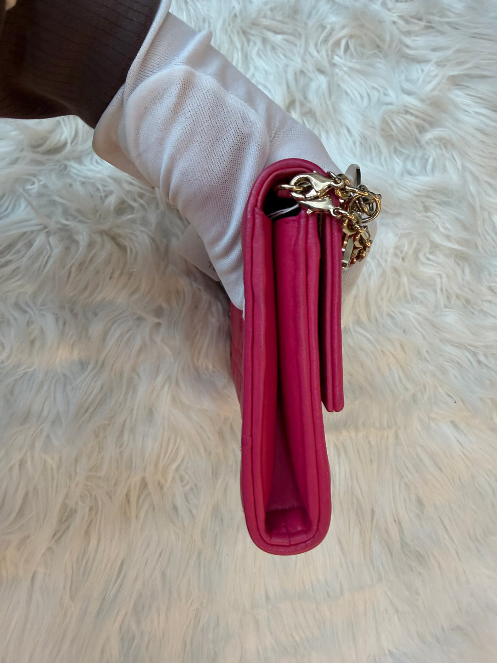 DIOR LADY DIOR CLUTCH WITH CHAIN CANNAGE QUILTED