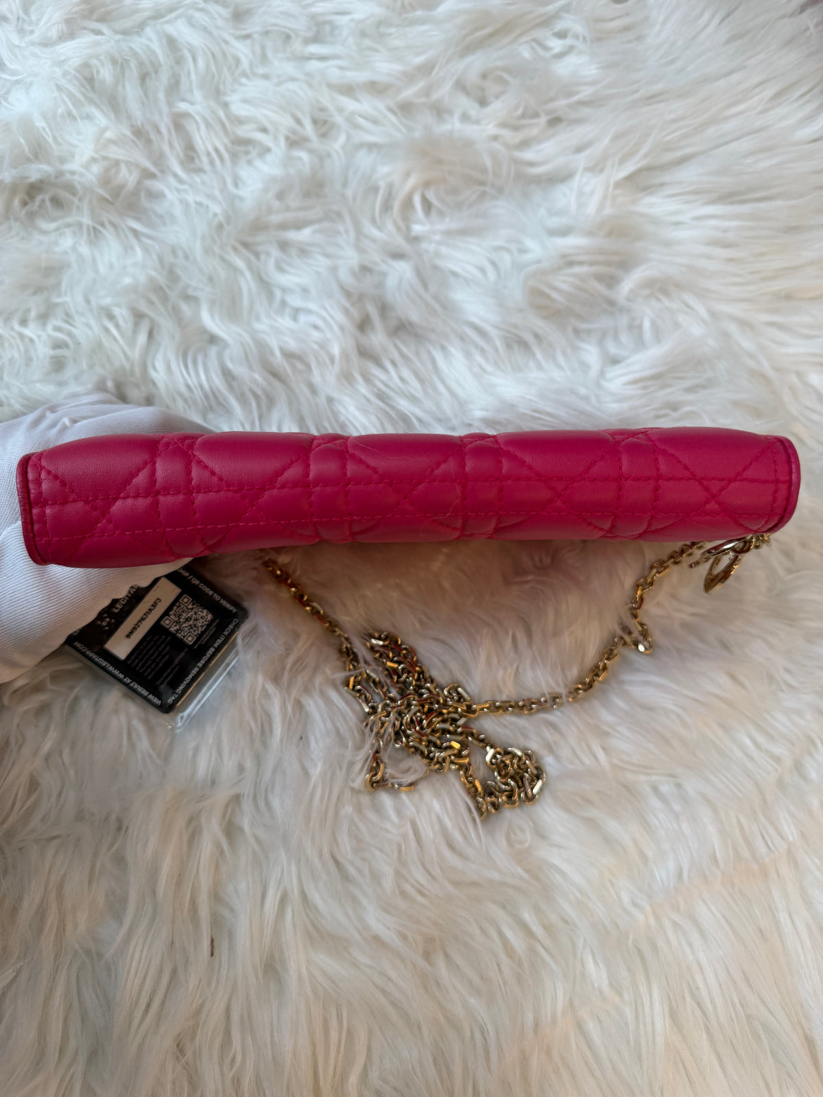 DIOR LADY DIOR CLUTCH WITH CHAIN CANNAGE QUILTED