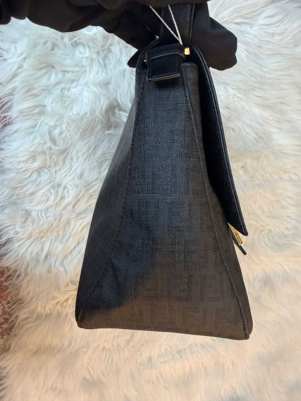 FENDI MAMMA BAGUETTE ZUCCA COATED CANVAS SHOULDER BAG