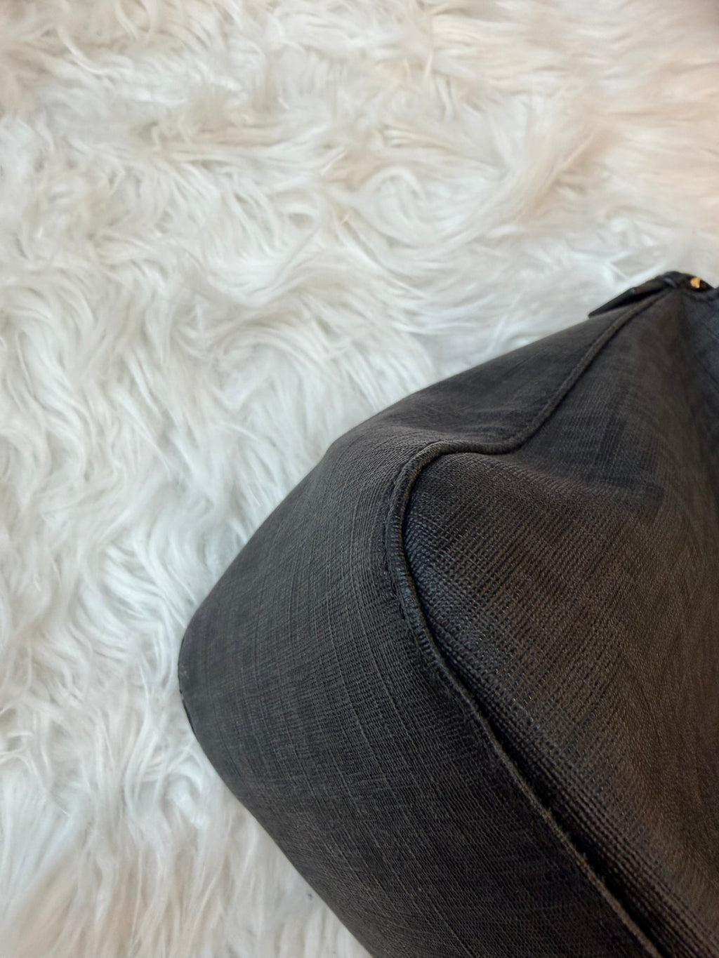 FENDI MAMMA BAGUETTE ZUCCA COATED CANVAS SHOULDER BAG
