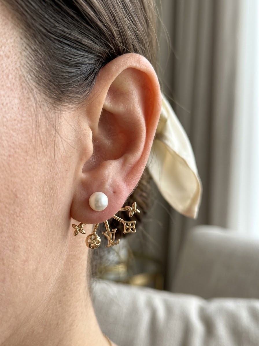 LOUIS VUITTON BLOOMING EAR JACKET EARRINGS
