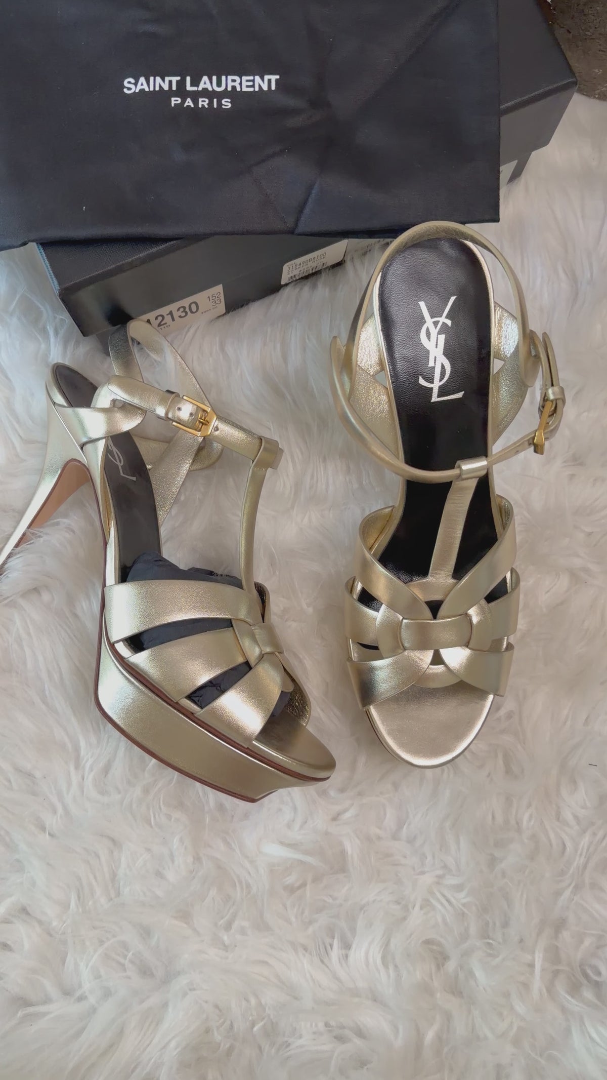 SAINT LAURENT TRIBUTE PLATFORM SANDALS