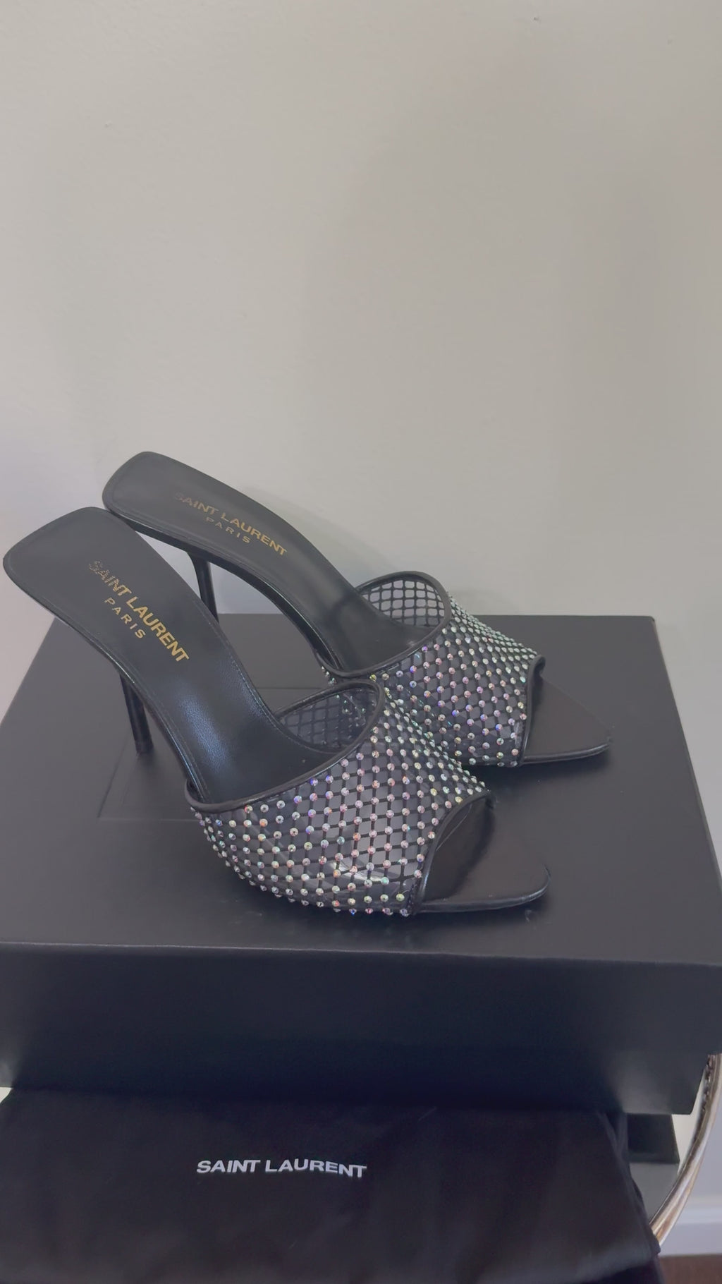SAINT LAURENT PVC CRYSTAL SLIDES