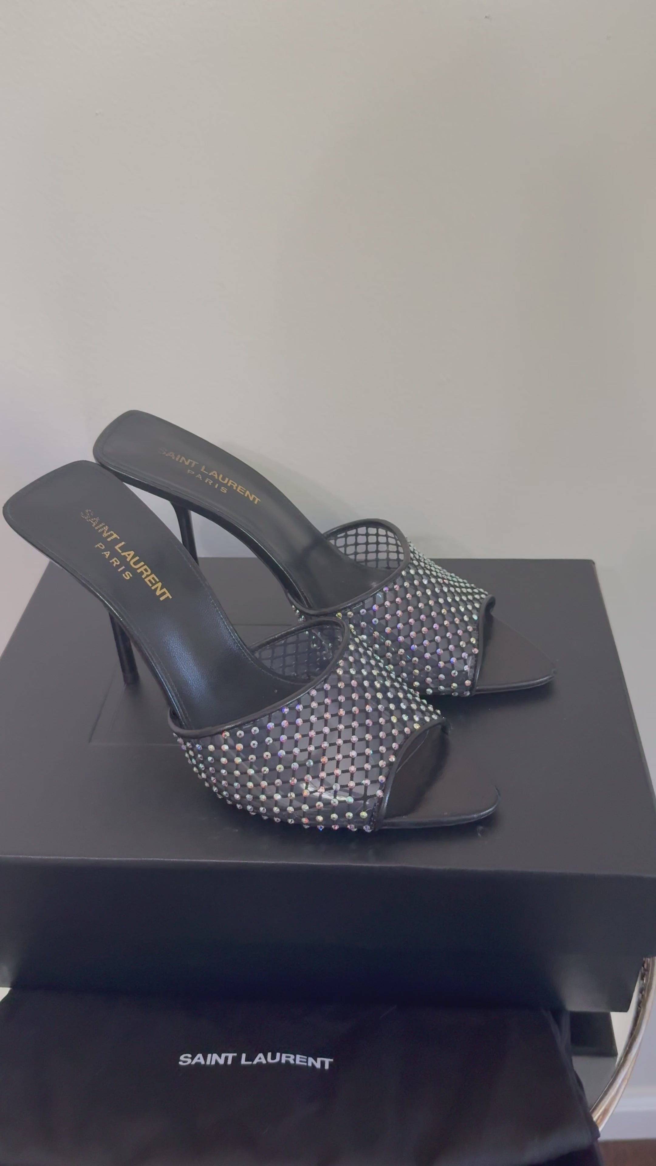 SAINT LAURENT PVC CRYSTAL SLIDES
