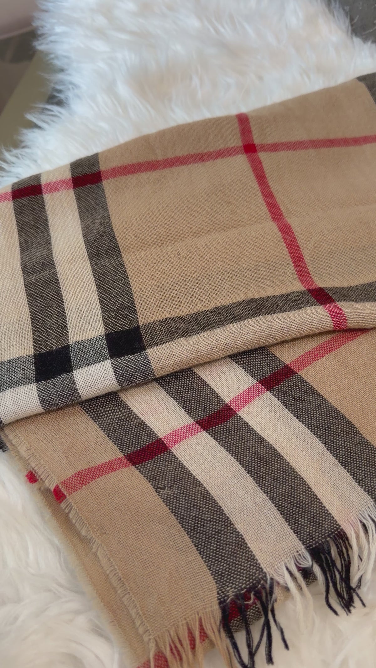 BURBERRY CHECK CASHMERE SCARF