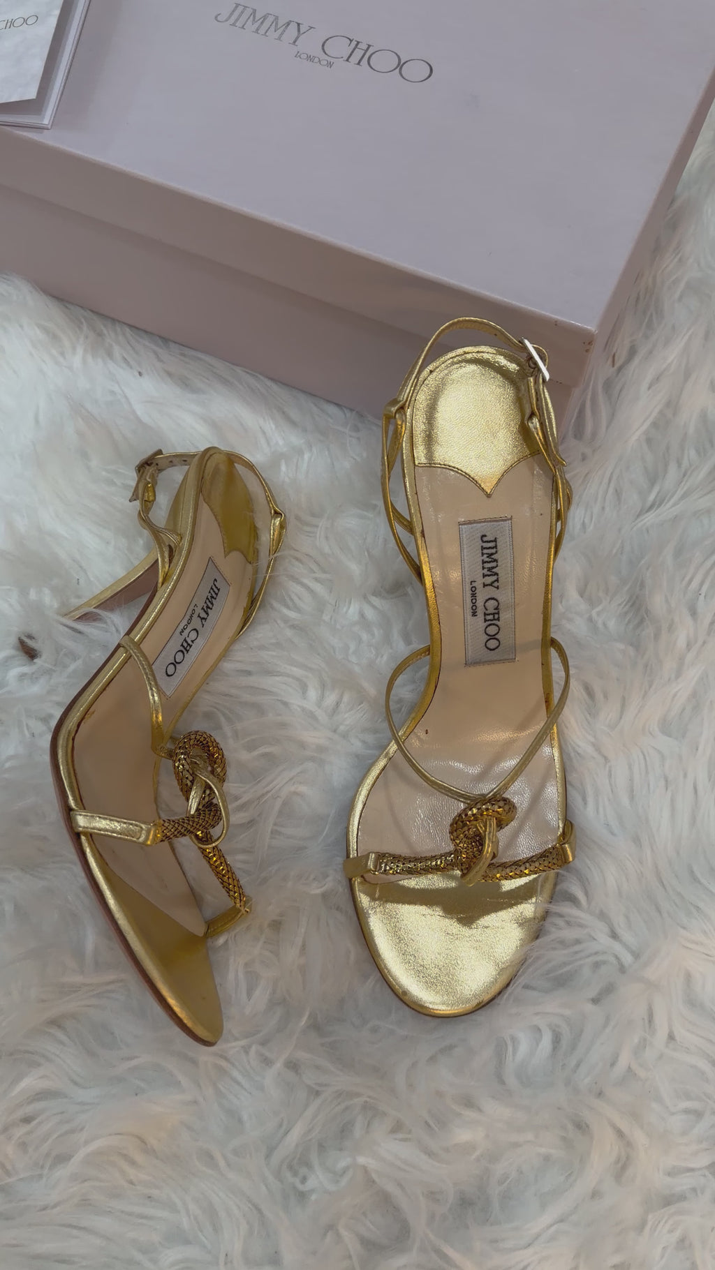 JIMMY CHOO SLINGBACK WITH BRAIDED SNAKE SANDALS