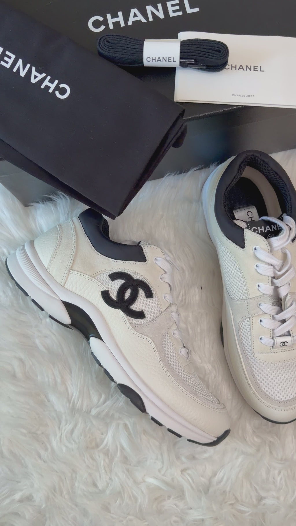 CHANEL MESH SWADE GRAINED WOMAN SNEAKERS size 41