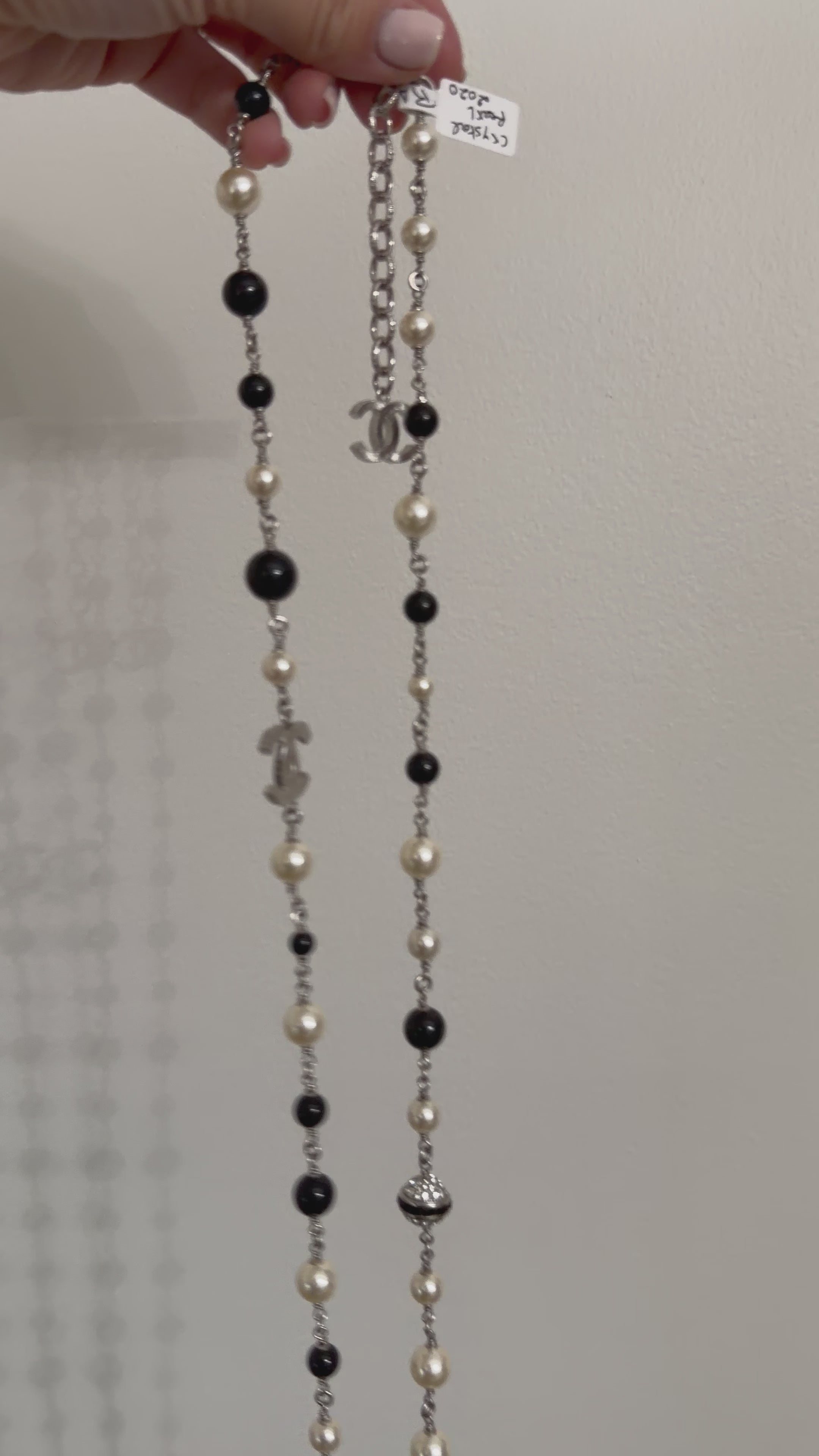 Chanel Pearl and Crystal bead CC Long necklace