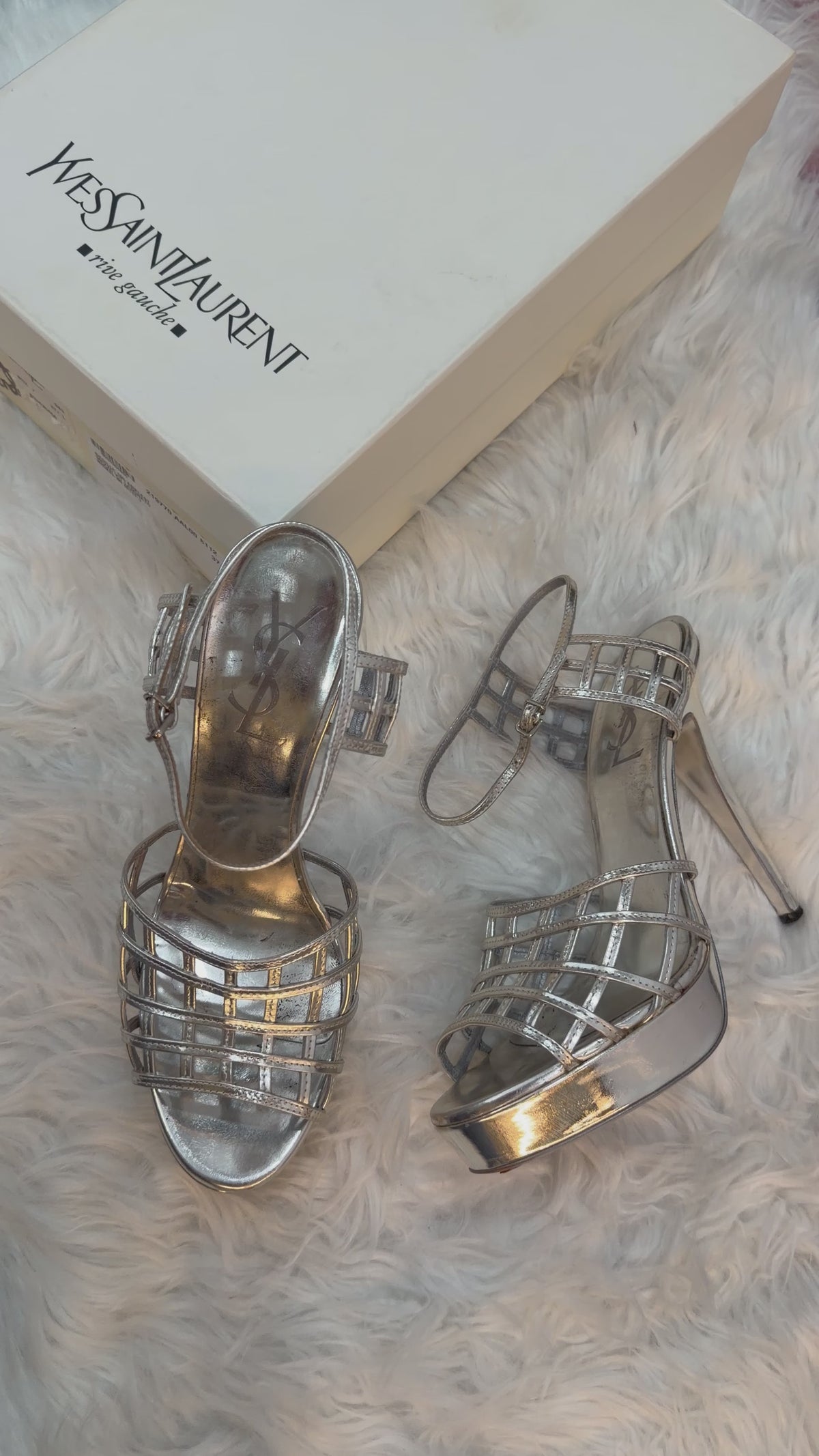 SAINT LAURENT CAGE PLATFORM SANDALS